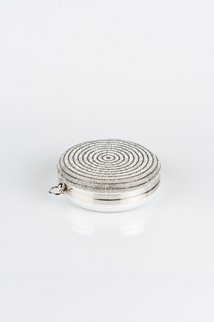 Silver Plaster Fabric Box Bag V371