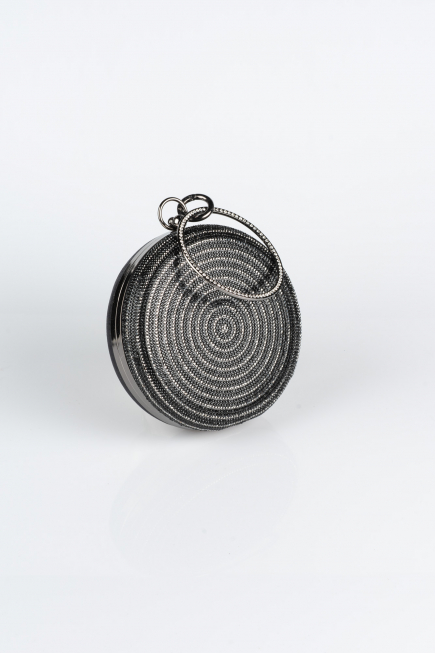 Black Plaster Fabric Box Bag V371