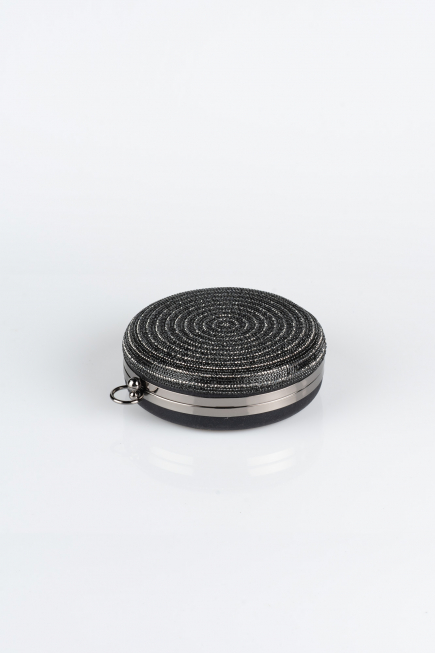 Black Plaster Fabric Box Bag V371