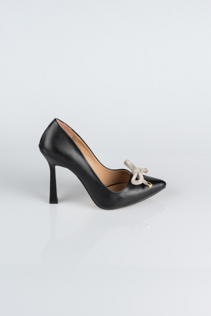 Black Leather Stiletto AB1095