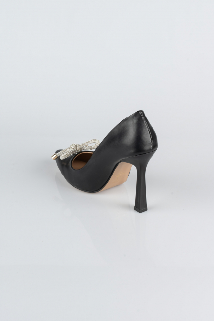 Black Leather Stiletto AB1095