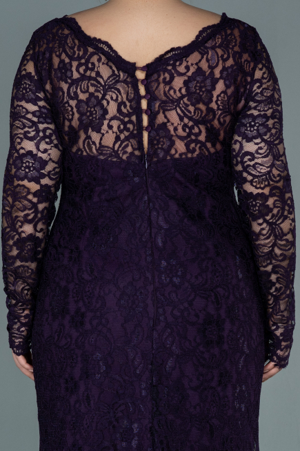 Purple Long Laced Oversized Evening Dress ABU1574