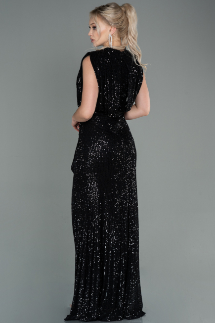 Long Black Scaly Evening Dress ABU2752