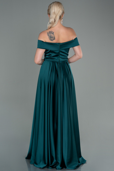 Long Emerald Green Satin Evening Dress ABU2750