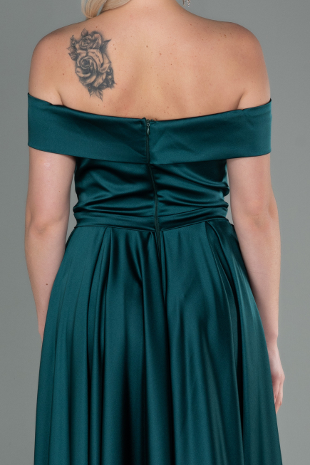 Long Emerald Green Satin Evening Dress ABU2750