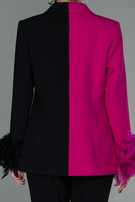 Fuchsia-Black Night Dress SN334