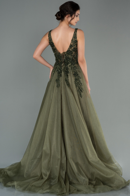 Long Olive Drab Haute Couture ABU2788