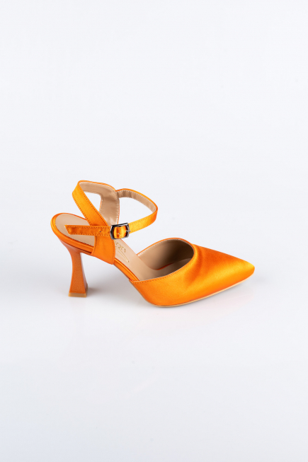 Orange Satin Evening Shoe AB1086