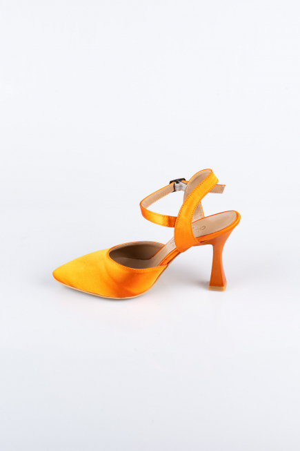 Orange Satin Evening Shoe AB1086