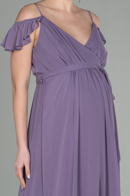 Long Lavender Pregnancy Evening Dress ABU756