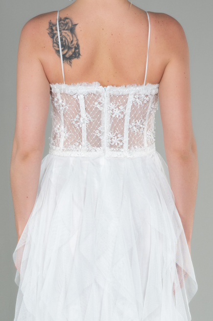 Long White Evening Dress ABU2822