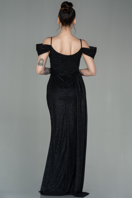 Long Black-Silver Evening Dress ABU2835