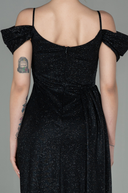 Long Black-Silver Evening Dress ABU2835