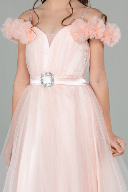 Long Salmon Girl Dress ABU2452