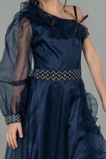 Long Navy Blue Girl Dress ABU2453