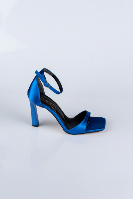 Sax Blue Satin Evening Shoe AB700