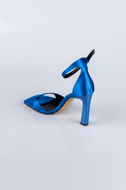 Sax Blue Satin Evening Shoe AB700