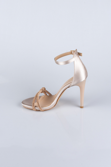 Gold Satin Evening Shoe ABS1915