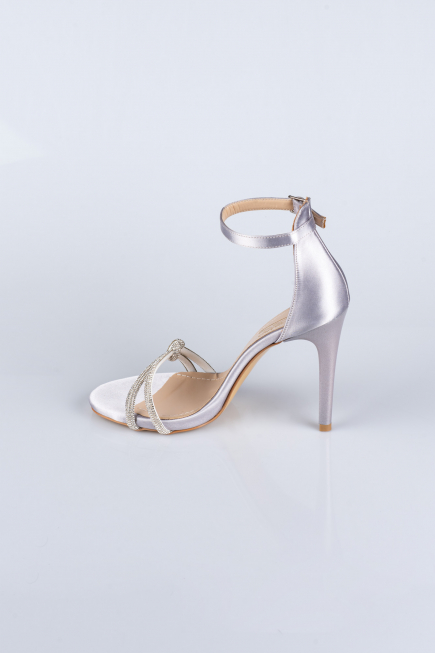 Silver Satin Evening Shoe ABS1915