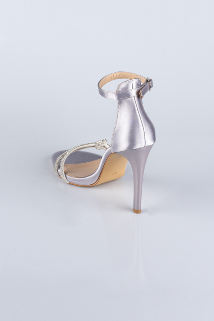 Silver Satin Evening Shoe ABS1915