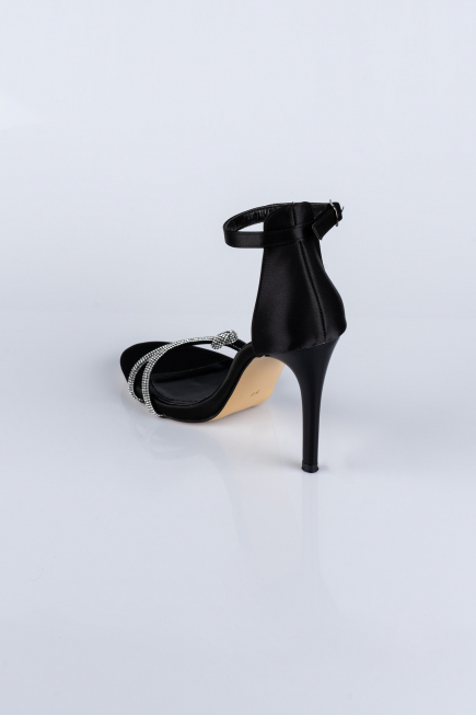 Black Satin Evening Shoe ABS1915
