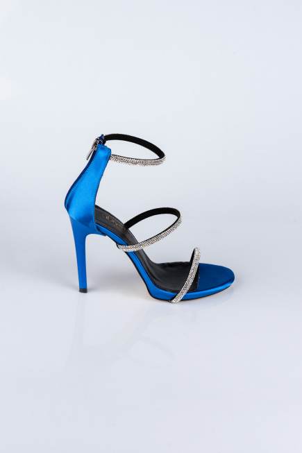 Sax Blue Satin Evening Shoe ABS2001