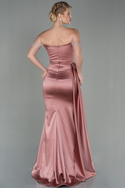 Onion Skin Long Satin Evening Dress ABU2618