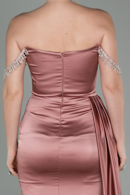 Onion Skin Long Satin Evening Dress ABU2618