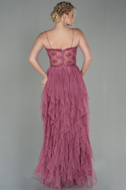 Rose Colored Long Evening Dress ABU2822