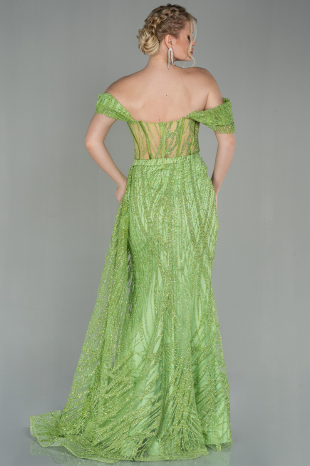 Pistachio Green Long Evening Dress ABU2706