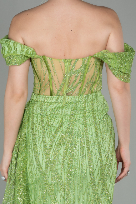 Pistachio Green Long Evening Dress ABU2706