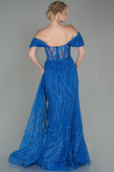 Sax Blue Long Evening Dress ABU2706