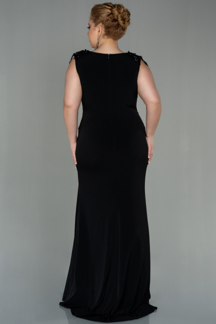 Long Black Plus Size Evening Dress ABU2854