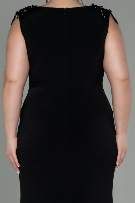 Long Black Plus Size Evening Dress ABU2854