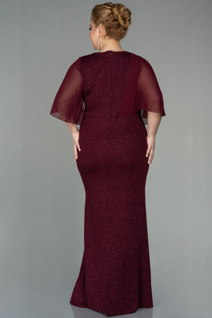 Long Burgundy Plus Size Evening Dress ABU2857