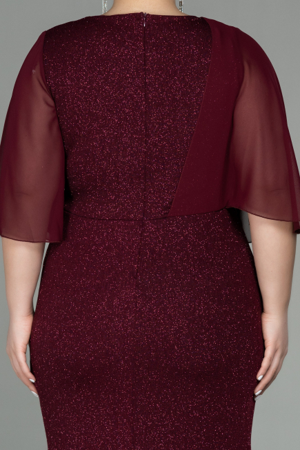 Long Burgundy Plus Size Evening Dress ABU2857