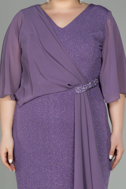 Long Lavender Plus Size Evening Dress ABU2857