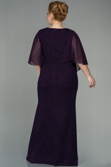 Long Purple Plus Size Evening Dress ABU2857
