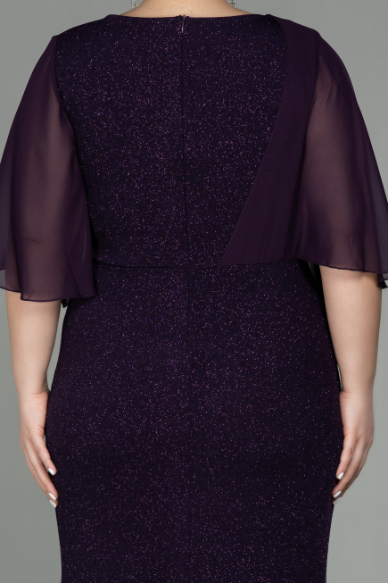 Long Purple Plus Size Evening Dress ABU2857