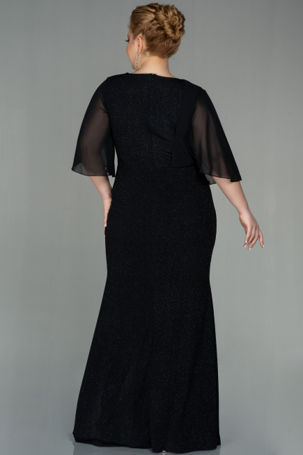 Long Black Plus Size Evening Dress ABU2857