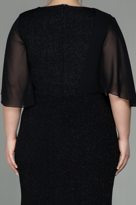 Long Black Plus Size Evening Dress ABU2857