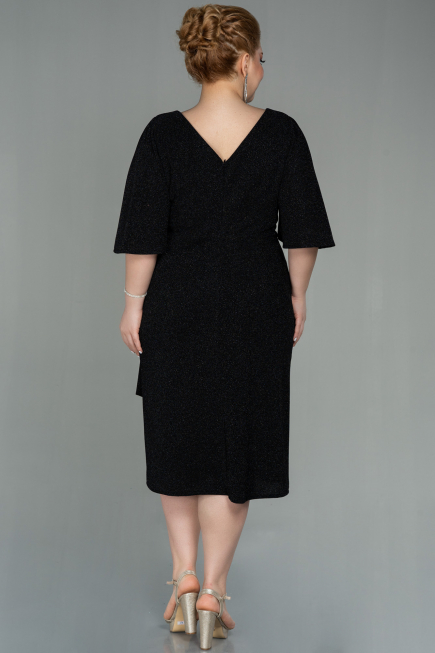 Midi Black Oversized Evening Dress ABK1625