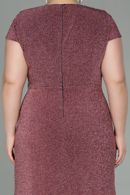 Long Rose Colored Plus Size Evening Dress ABU2870