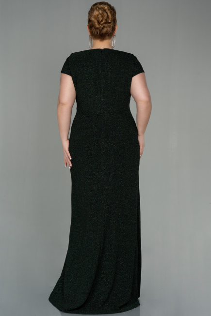 Long Emerald Green Plus Size Evening Dress ABU2870