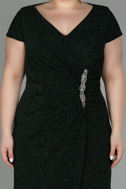 Long Emerald Green Plus Size Evening Dress ABU2870