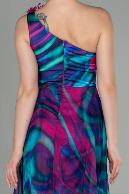 Long Fuchsia Chiffon Evening Dress ABU2882
