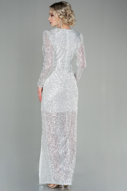 Long Beige Scaly Evening Dress ABU2859