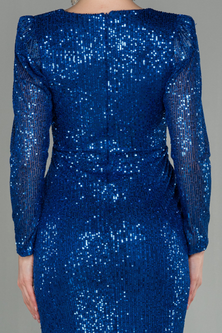 Long Sax Blue Scaly Evening Dress ABU2859