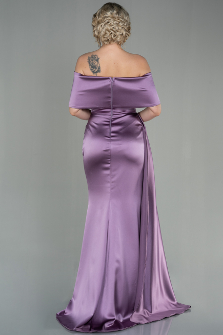Long Lavender Satin Evening Dress ABU2893