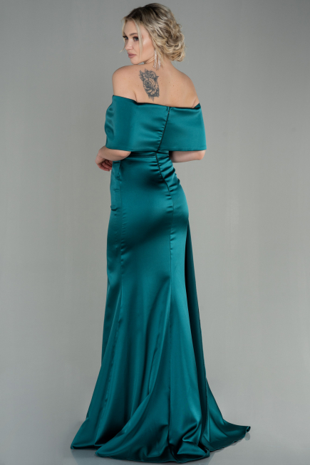 Long Emerald Green Satin Evening Dress ABU2893
